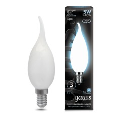 Лампа Gauss LED Filament Свеча на ветру OPAL E14 5W 450lm 4100К