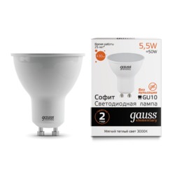 Лампа Gauss LED Elementary MR16 GU10 5.5W 430lm 2700К