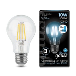 Лампа Gauss LED диммируемая Filament A60 E27 10W 970lm 4100К