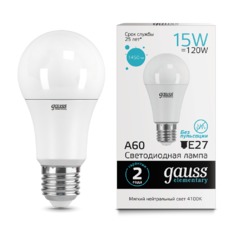 Лампа Gauss LED Elementary A60 15W E27 1450lm 4100K