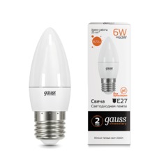 Лампа Gauss LED Elementary Свеча 6W E27 420lm 3000K