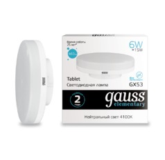 Лампа Gauss LED Elementary GX53 6W 460lm 4100K