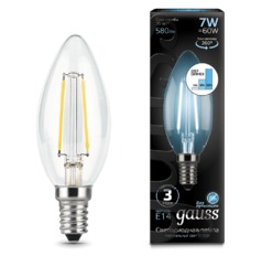 Лампа Gauss LED  Filament Свеча E14 7W 580lm 4100К