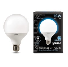 Лампа Gauss LED G95 E27 16W 1400lm 4100K