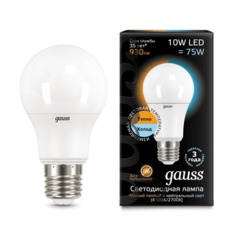 Лампа Gauss LED диммируемая A60 10W E27 930lm 2700K/4100K CTC